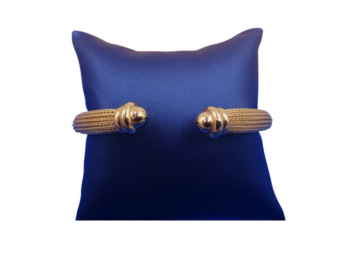 14K Yellow Gold Fancy Mesh Bangle - Image 2