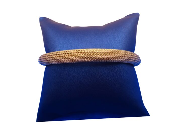 14K Yellow Gold Fancy Mesh Bangle - Image 3