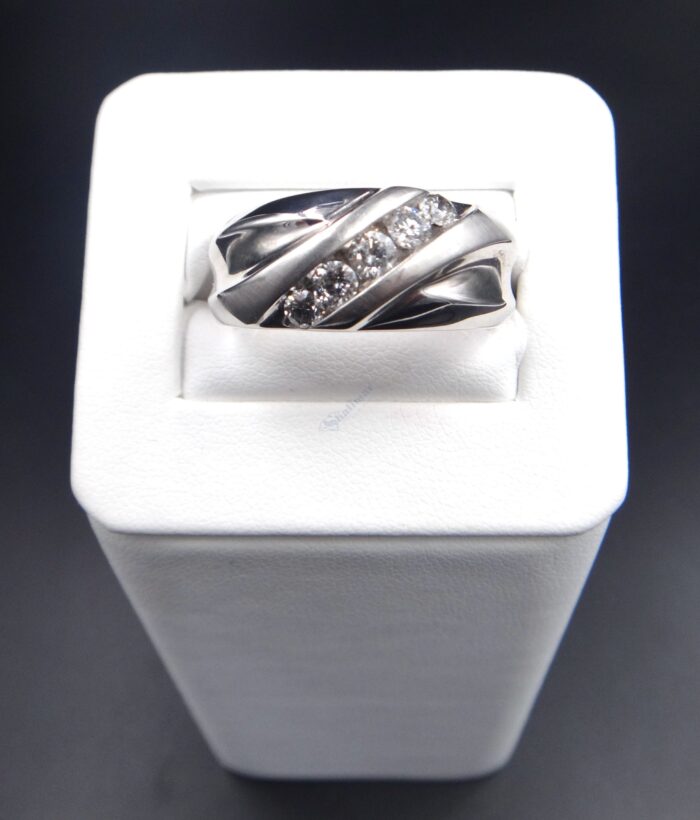 10K White Gold Channel Set Diamond Ring