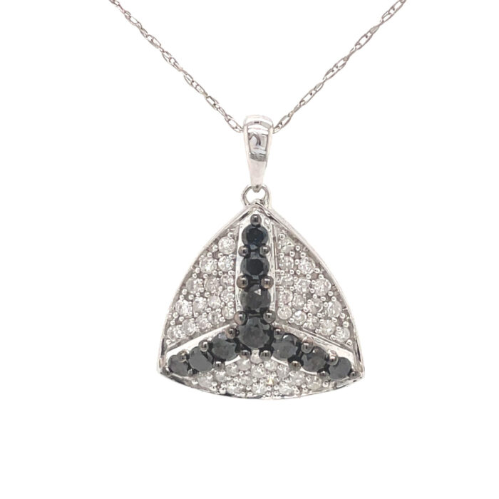 10K White Gold Black & White Diamond Pendant