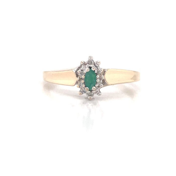 10K Yellow Gold Emerald & Diamond Ring